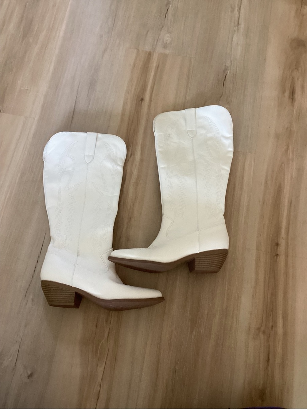 Women's White Western Knee-High Boots